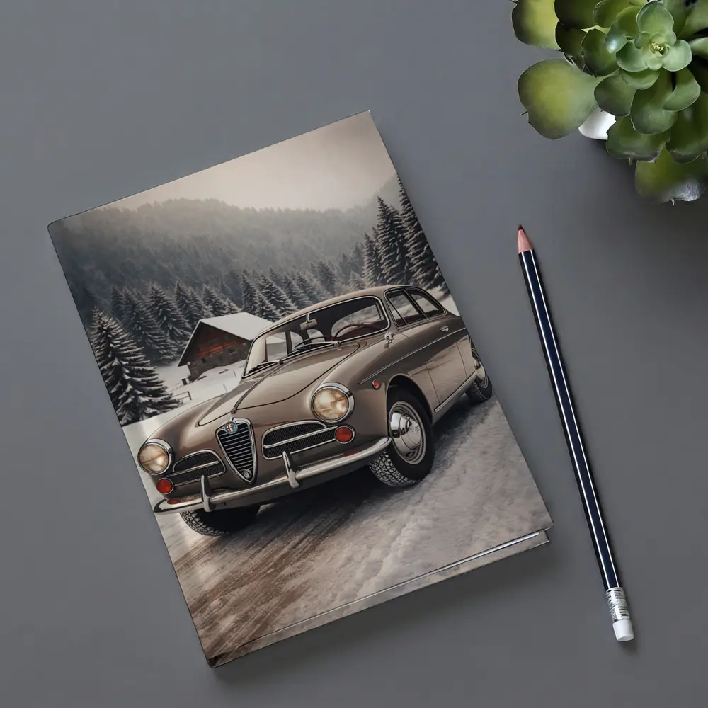 Alfa Romeo Classic Car Snowy Winter Forest – Notebooks