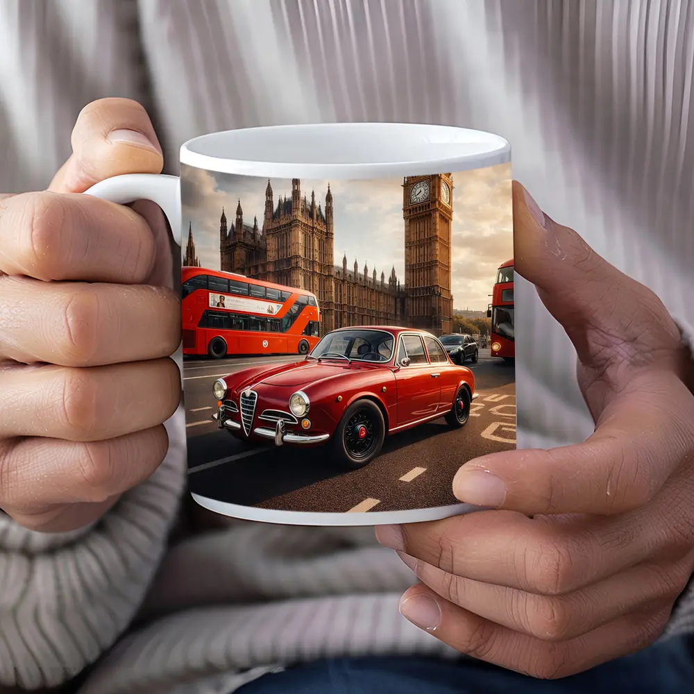 Alfa Romeo Giulietta Red Classic London Streets – Mugs