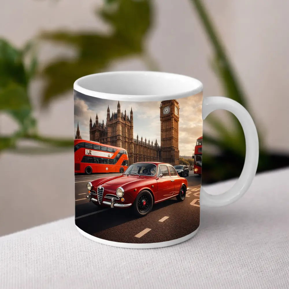 Alfa Romeo Giulietta Red Classic London Streets – Mugs