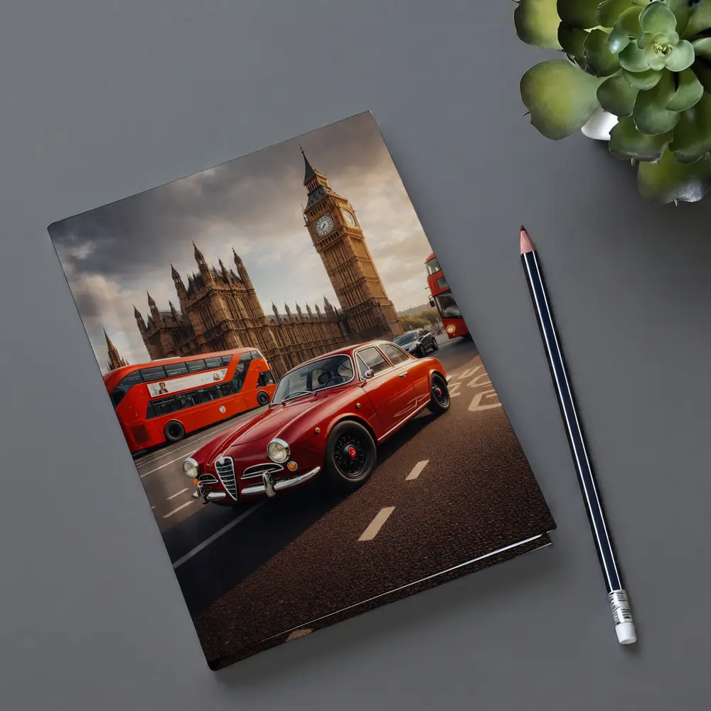 Alfa Romeo Giulietta Red Classic London Streets – Notebooks