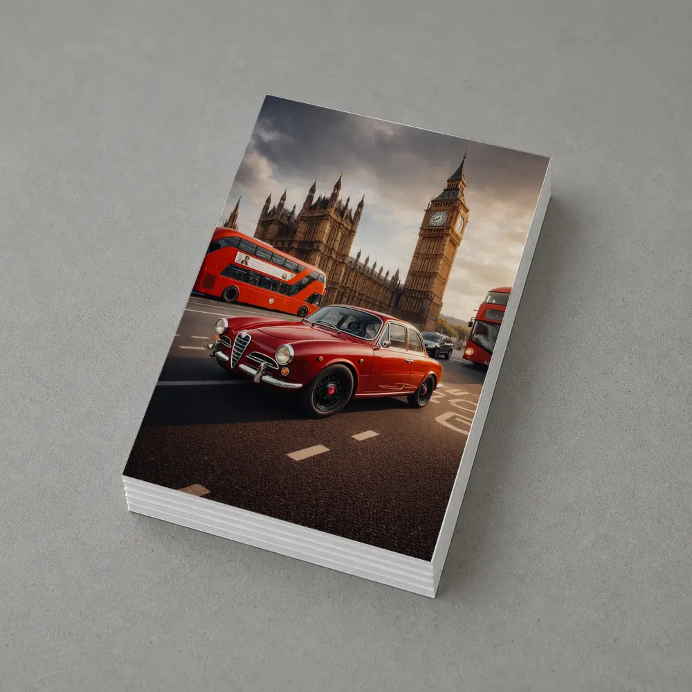 Alfa Romeo Giulietta Red Classic London Streets – Postcards
