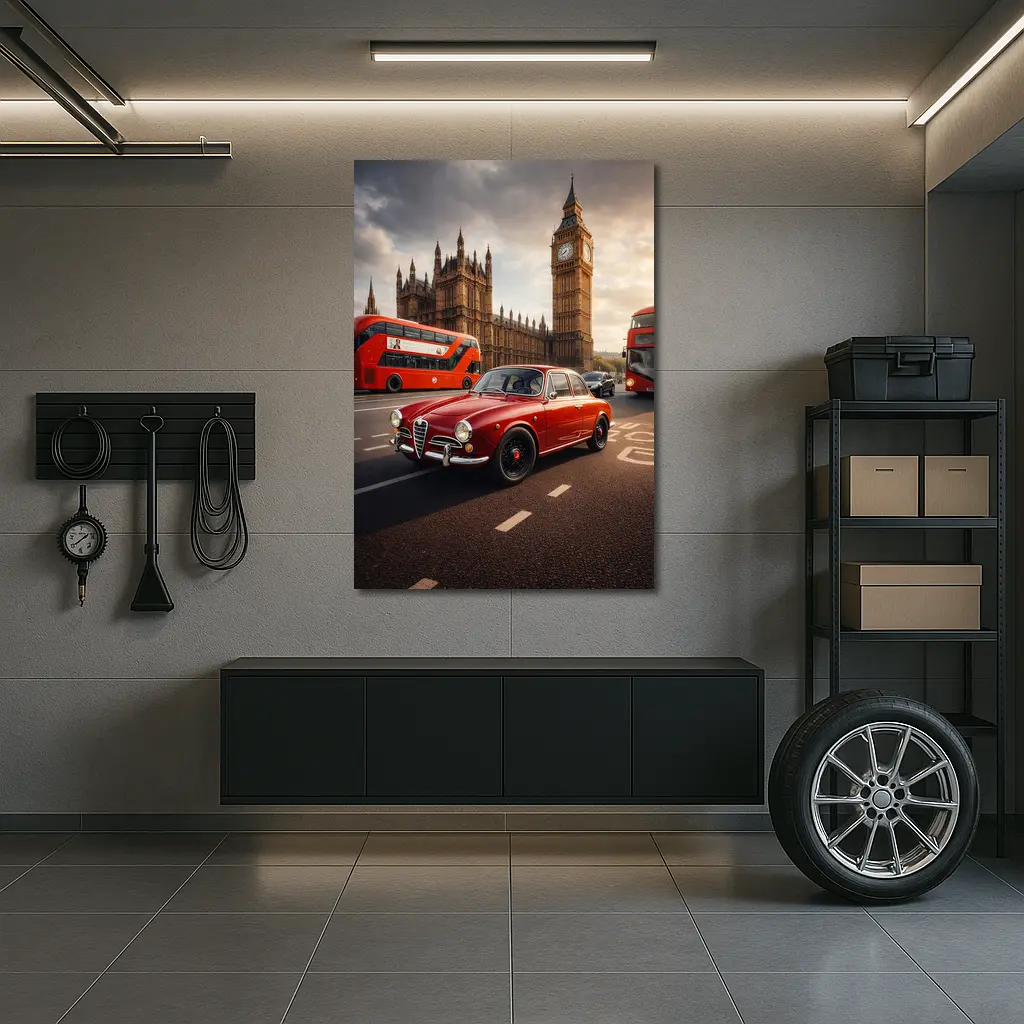 Alfa Romeo Giulietta Red Classic London Streets – Wall Art