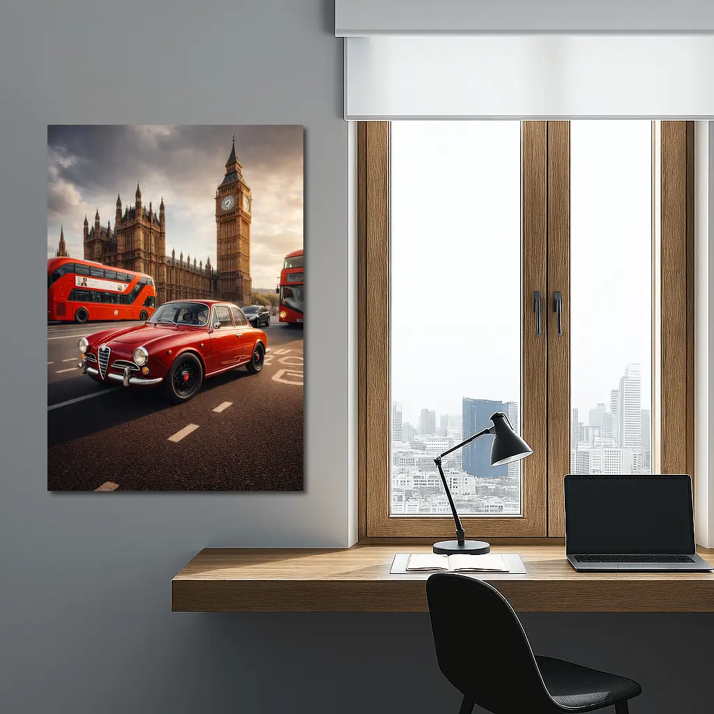 Alfa Romeo Giulietta Red Classic London Streets – Wall Art
