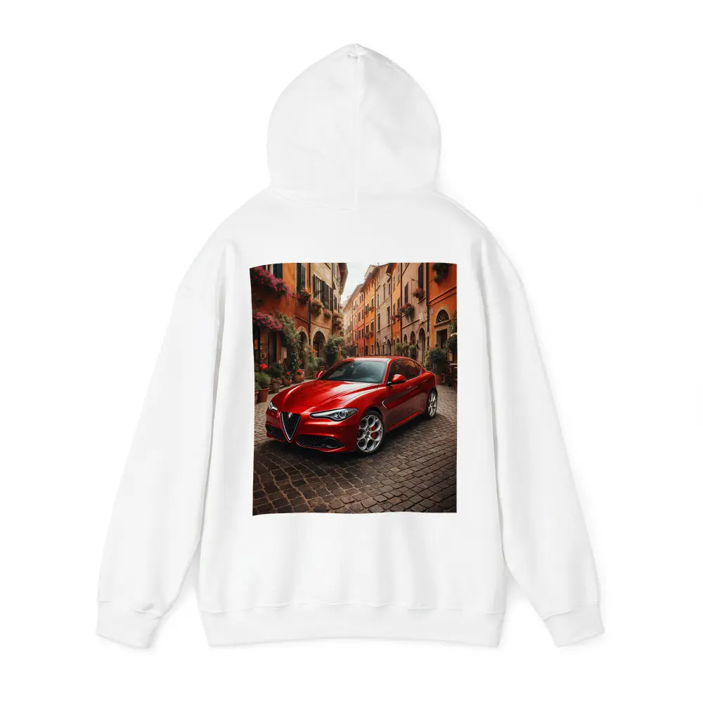 Alfa Romeo Giulia Red Italian Cobblestone Street – Hoodies