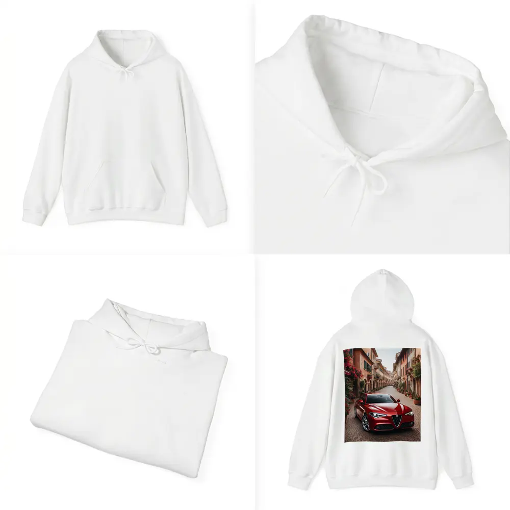 Alfa Romeo Giulia Red Italian Cobblestone Street – Hoodies