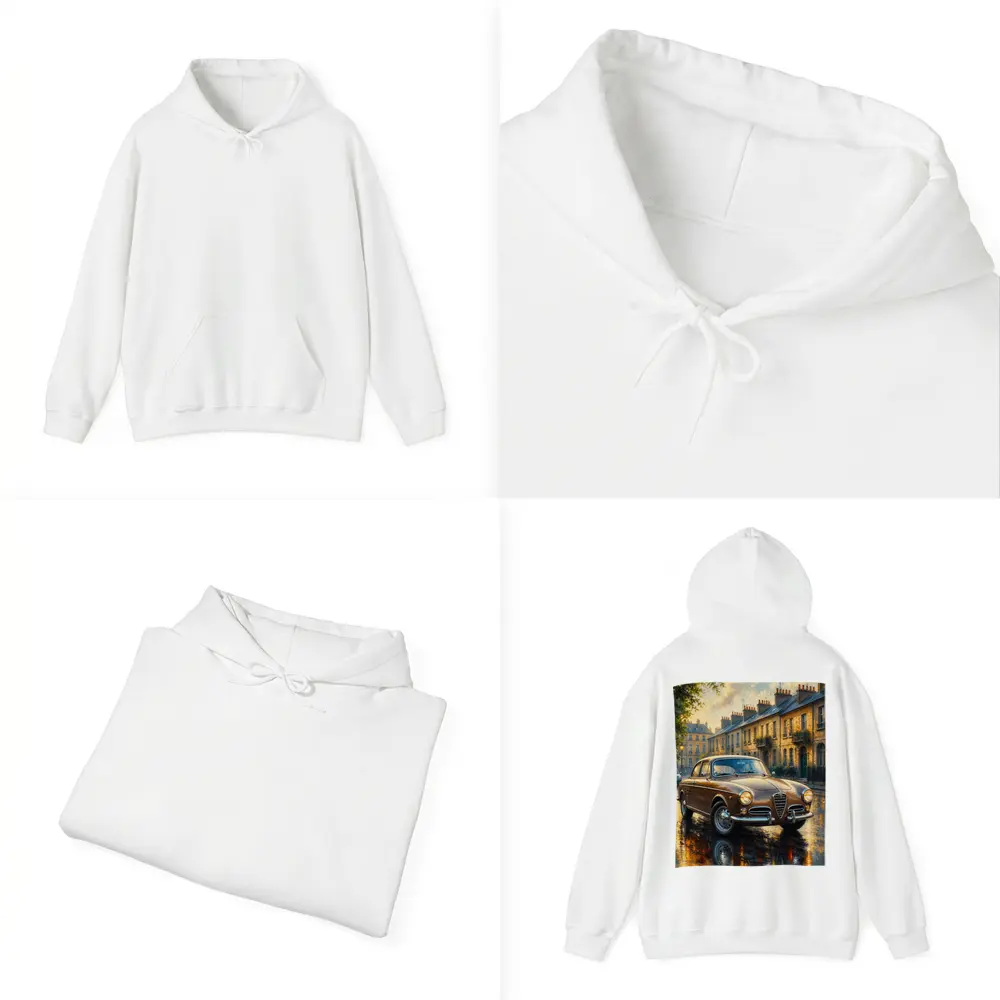 Alfa Romeo Giulietta Classic Wet Street Scene – Hoodies