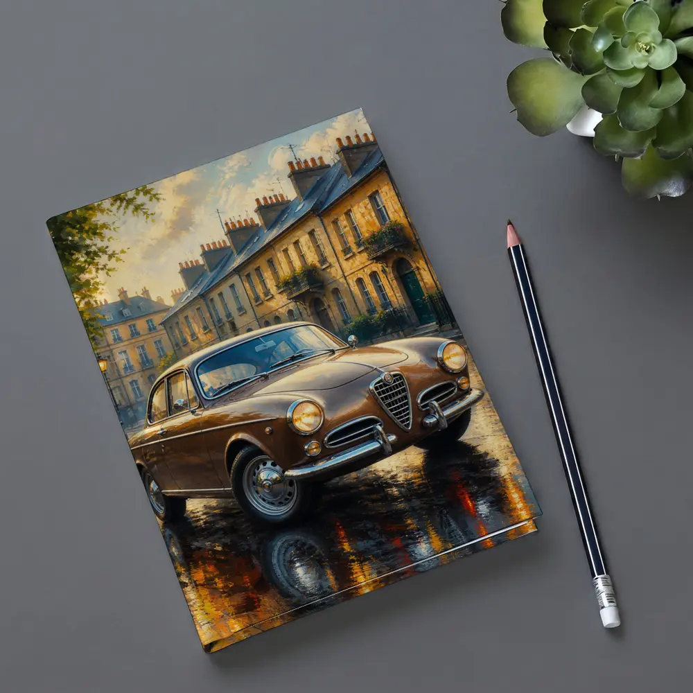 Alfa Romeo Giulietta Classic Wet Street Scene – Notebooks