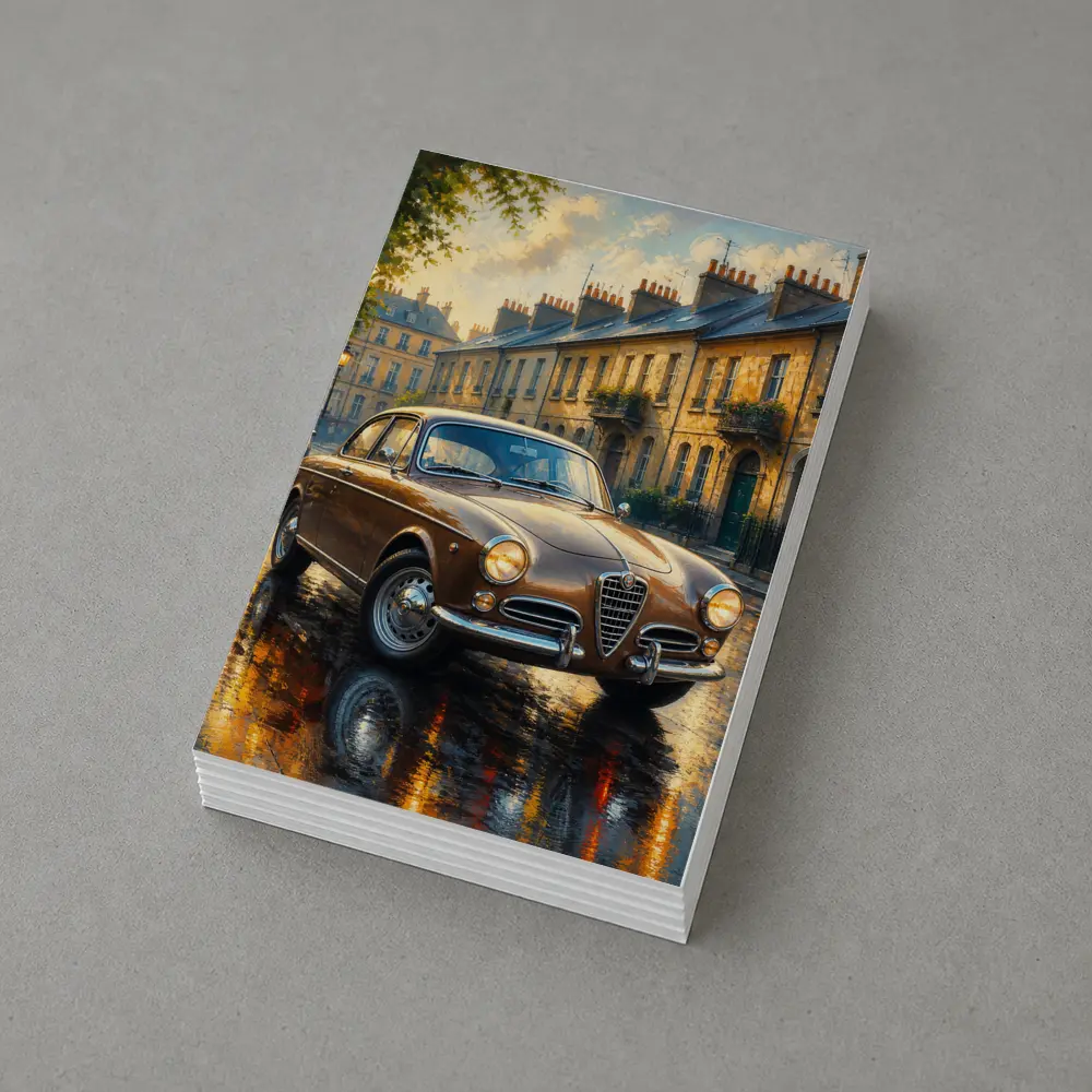 Alfa Romeo Giulietta Classic Wet Street Scene – Postcards