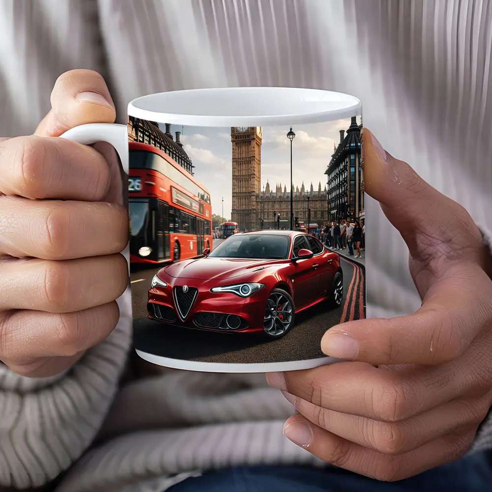 Alfa Romeo Giulia Red London Big Ben – Mugs
