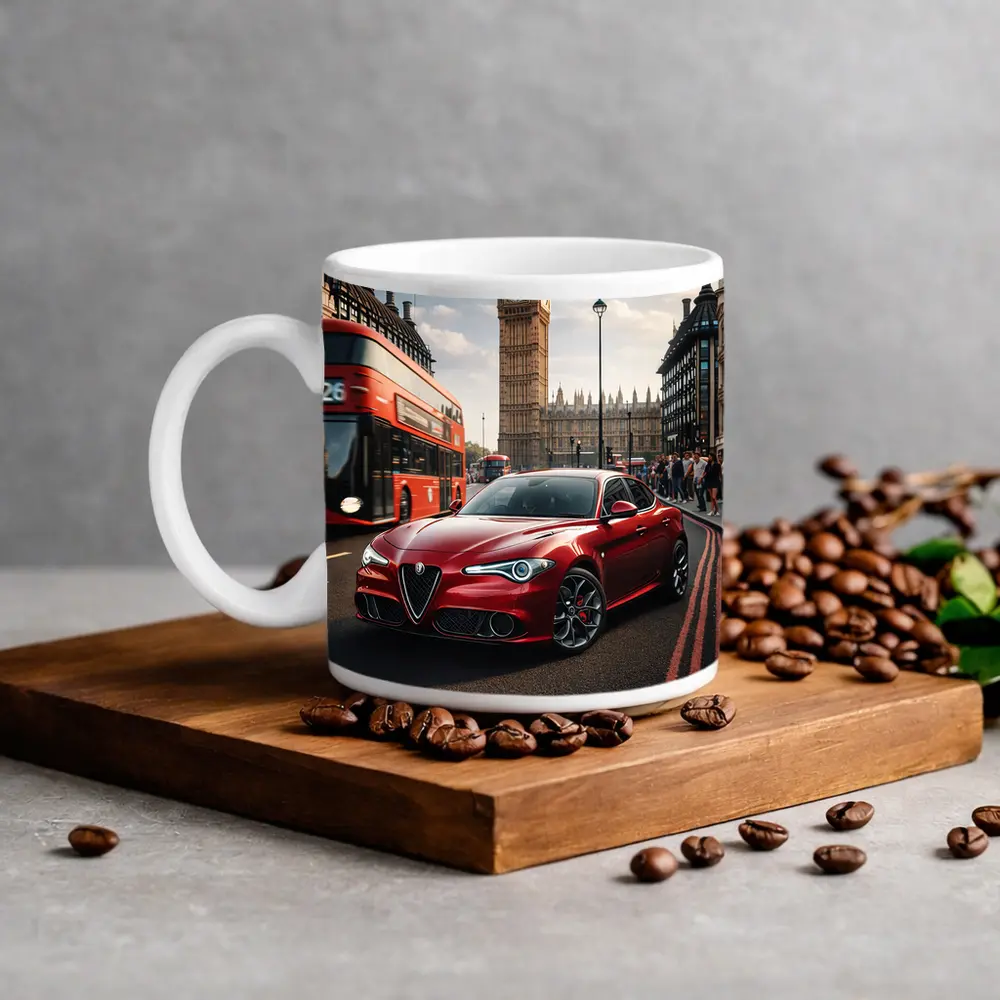 Alfa Romeo Giulia Red London Big Ben – Mugs