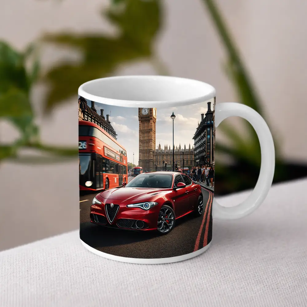 Alfa Romeo Giulia Red London Big Ben – Mugs