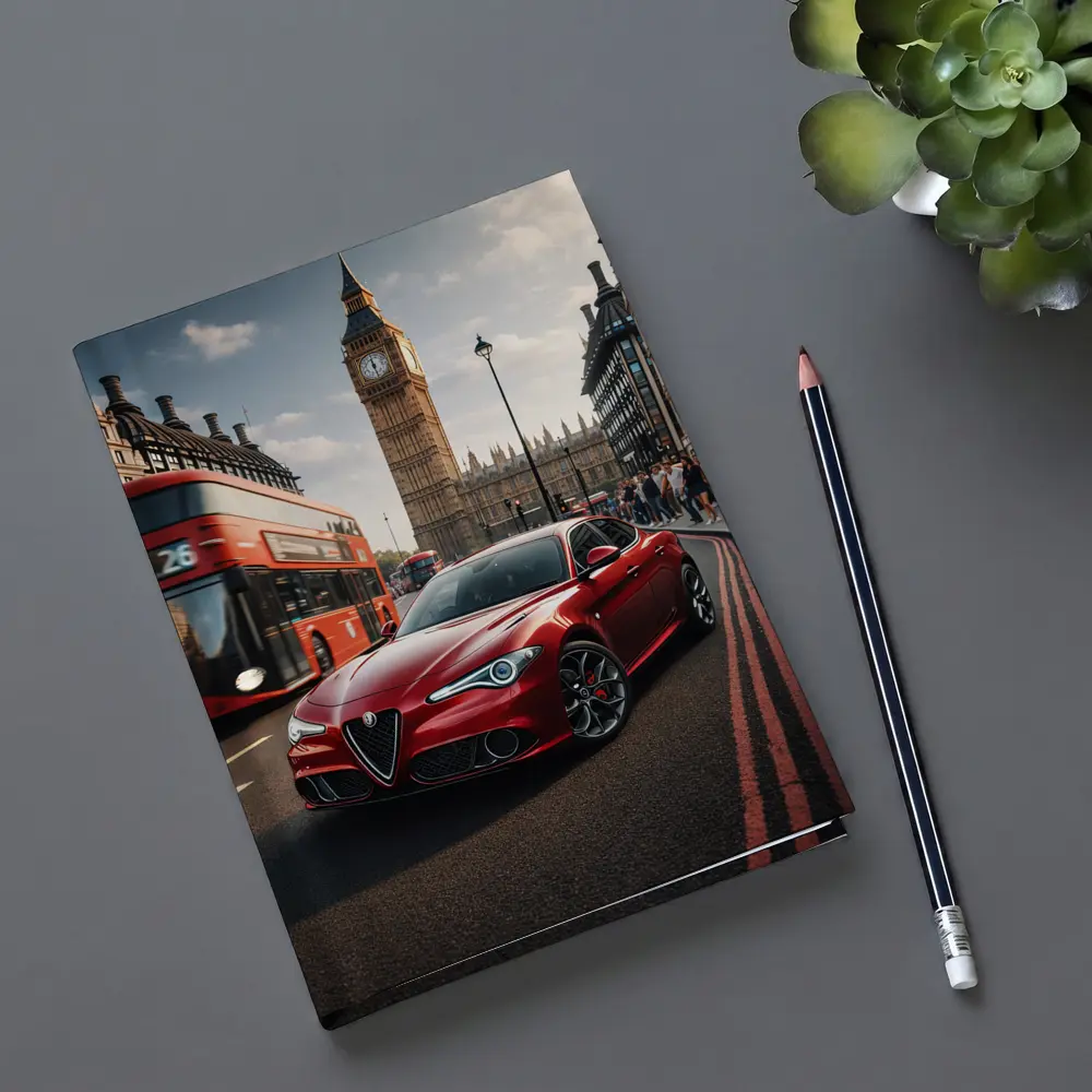 Alfa Romeo Giulia Red London Big Ben – Notebooks