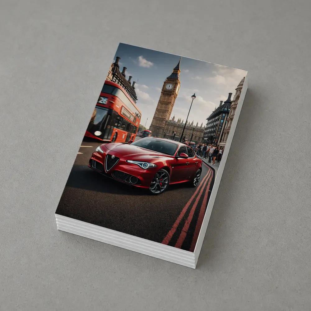 Alfa Romeo Giulia Red London Big Ben – Postcards