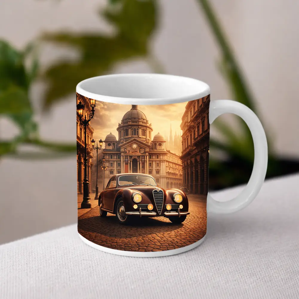 Alfa Romeo Classic Car Italian City Street – Mugs