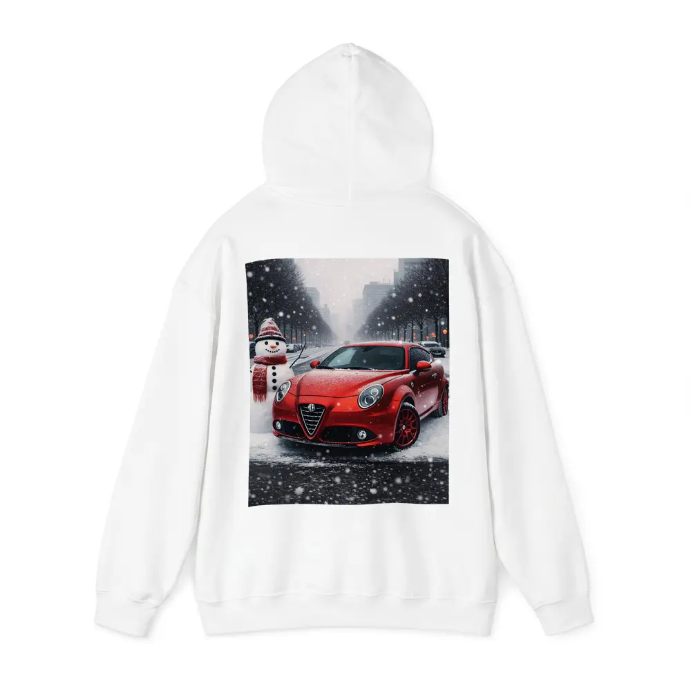 Alfa Romeo MiTo Red Car Winter Snow – Hoodies