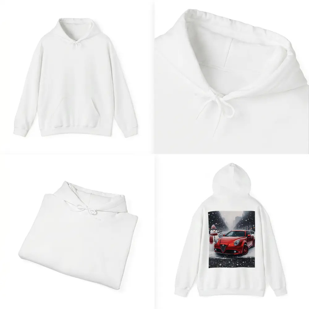 Alfa Romeo MiTo Red Car Winter Snow – Hoodies
