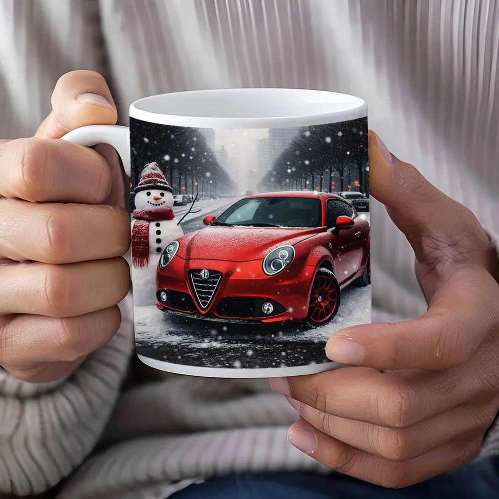 Alfa Romeo MiTo Red Car Winter Snow – Mugs