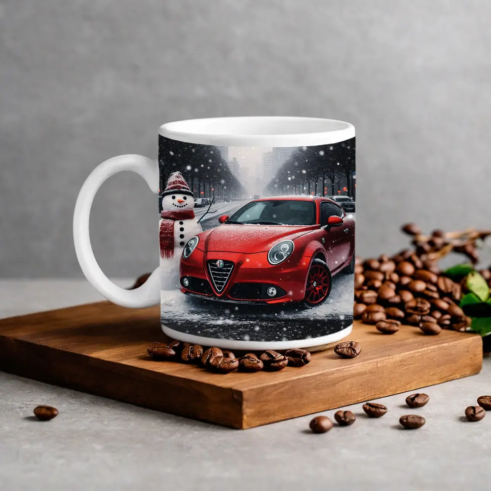 Alfa Romeo MiTo Red Car Winter Snow – Mugs
