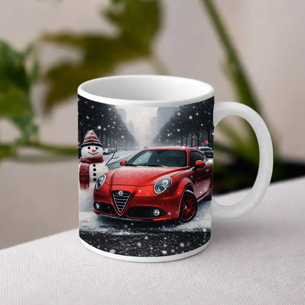 Alfa Romeo MiTo Red Car Winter Snow – Mugs