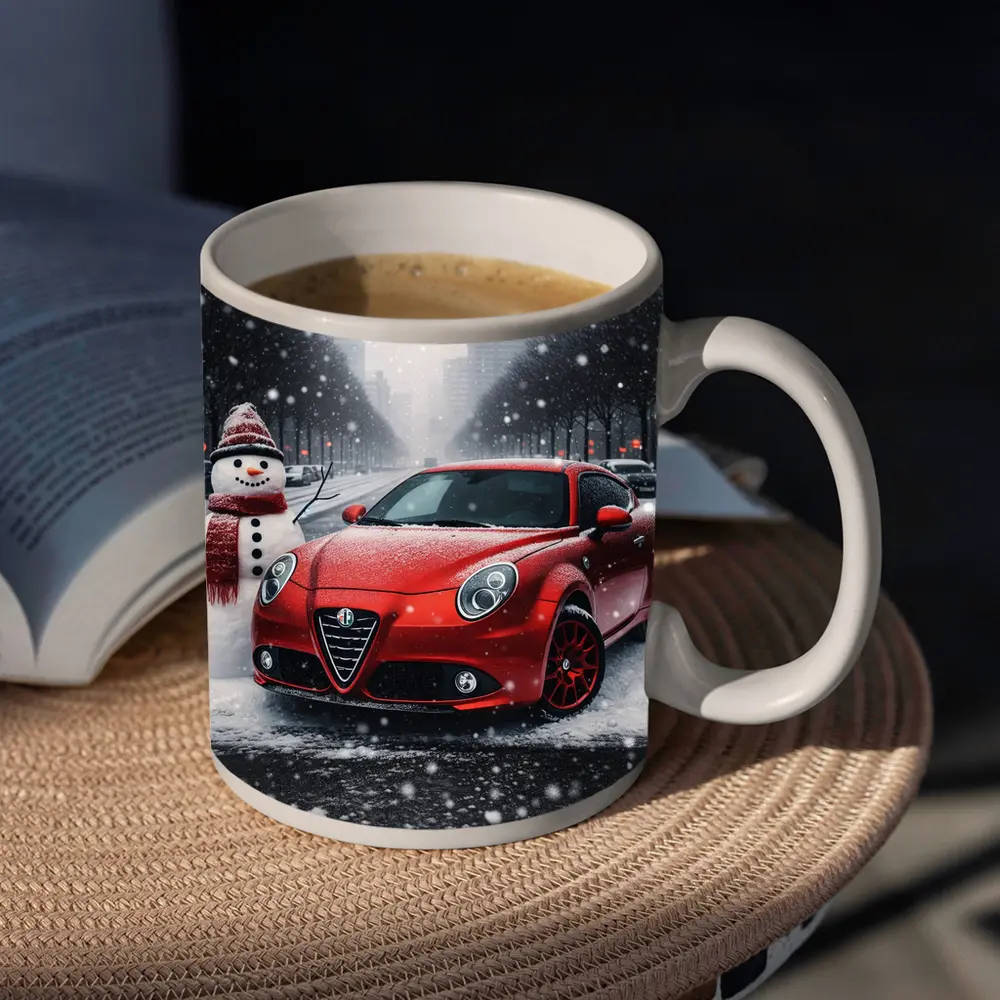 Alfa Romeo MiTo Red Car Winter Snow – Mugs