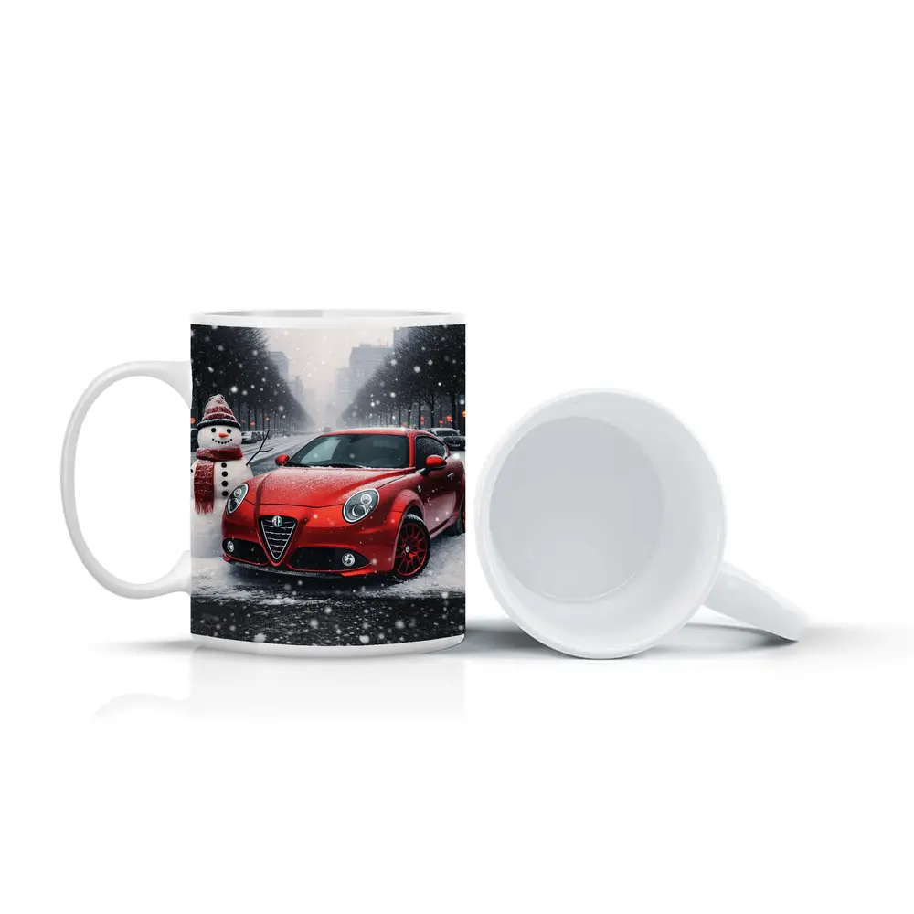 Alfa Romeo MiTo Red Car Winter Snow – Mugs