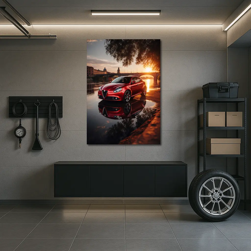 Alfa Romeo Giulietta Red River Sunset – Wall Art