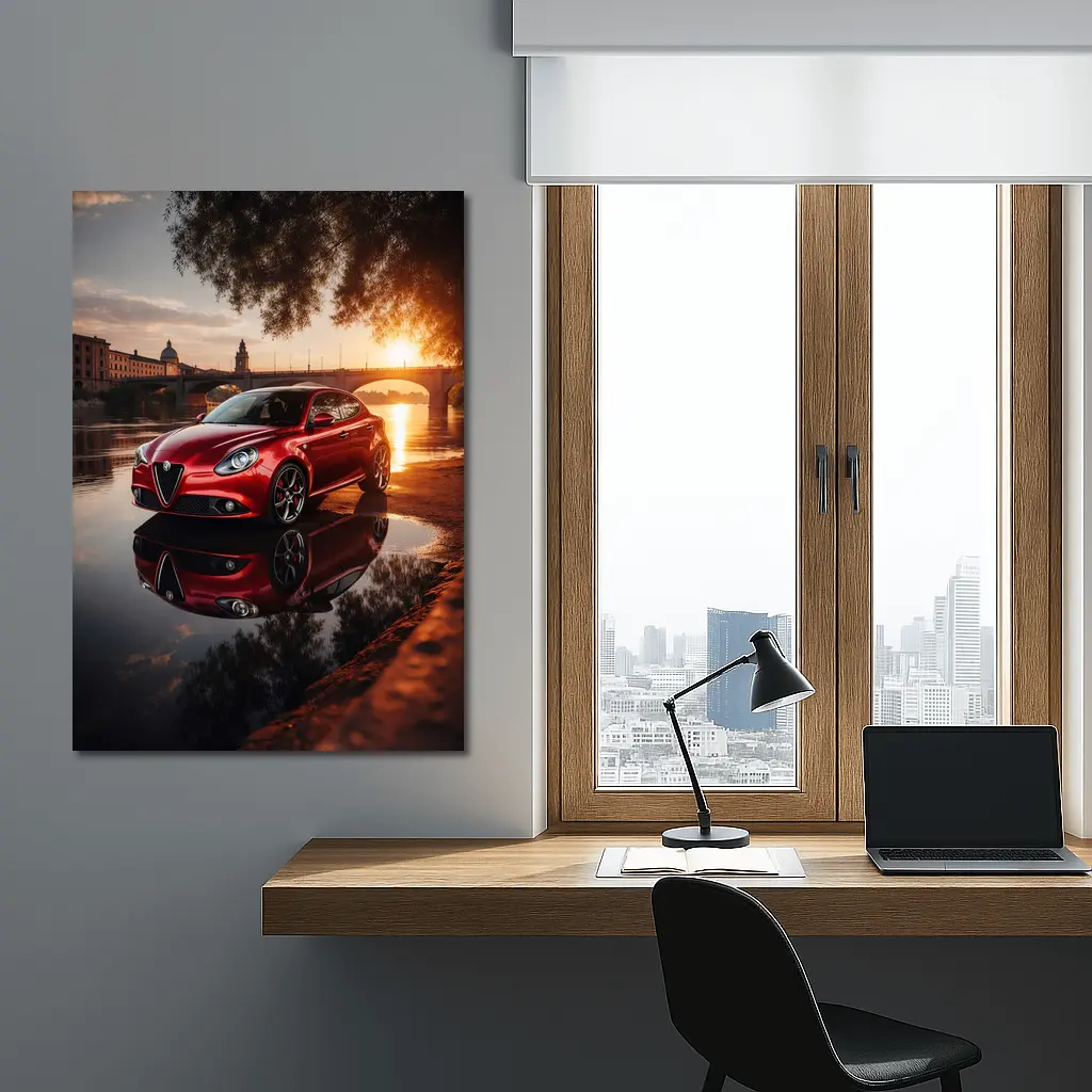 Alfa Romeo Giulietta Red River Sunset – Wall Art