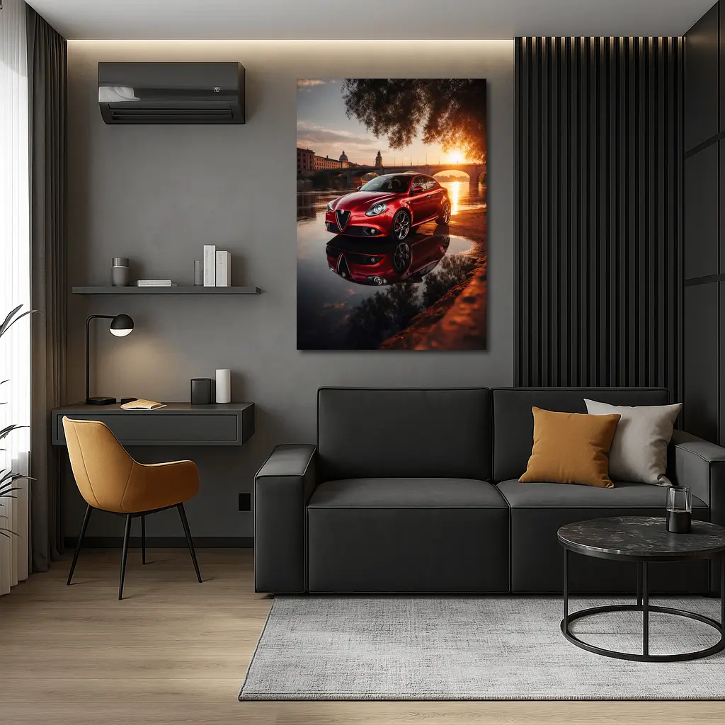 Alfa Romeo Giulietta Red River Sunset – Wall Art
