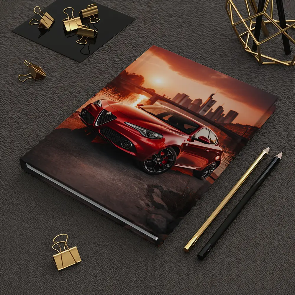 Alfa Romeo Giulia Red Sunset City Waterfront – Notebooks