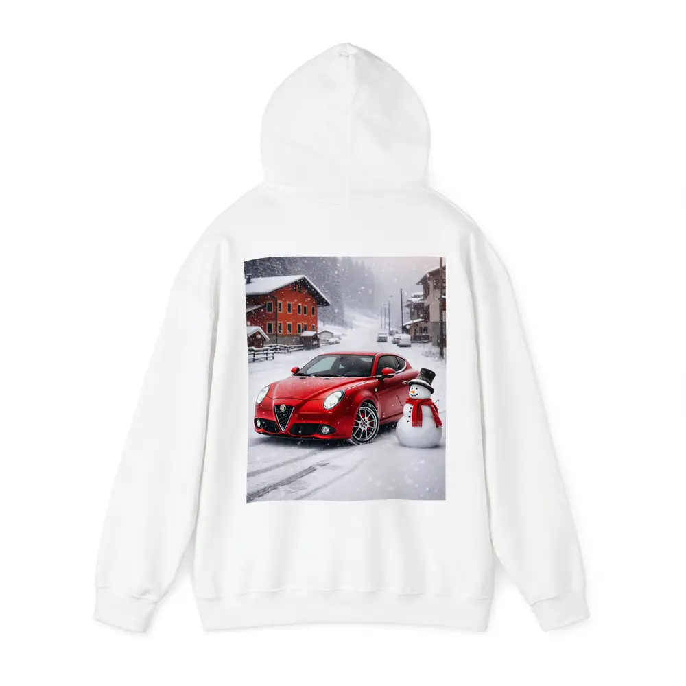Alfa Romeo Mito Red Car Winter Snow – Hoodies