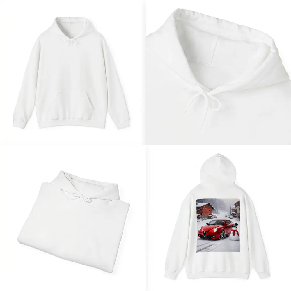 Alfa Romeo Mito Red Car Winter Snow – Hoodies