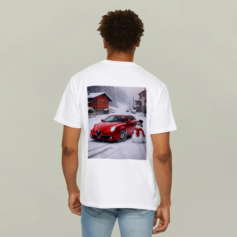 Alfa Romeo Mito Red Car Winter Snow – T-Shirts