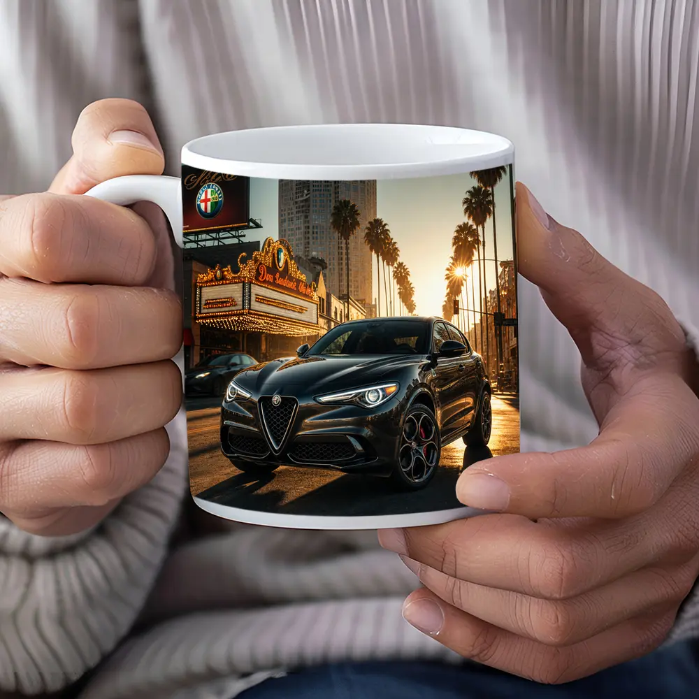 Alfa Romeo Stelvio Black Los Angeles Street – Mugs