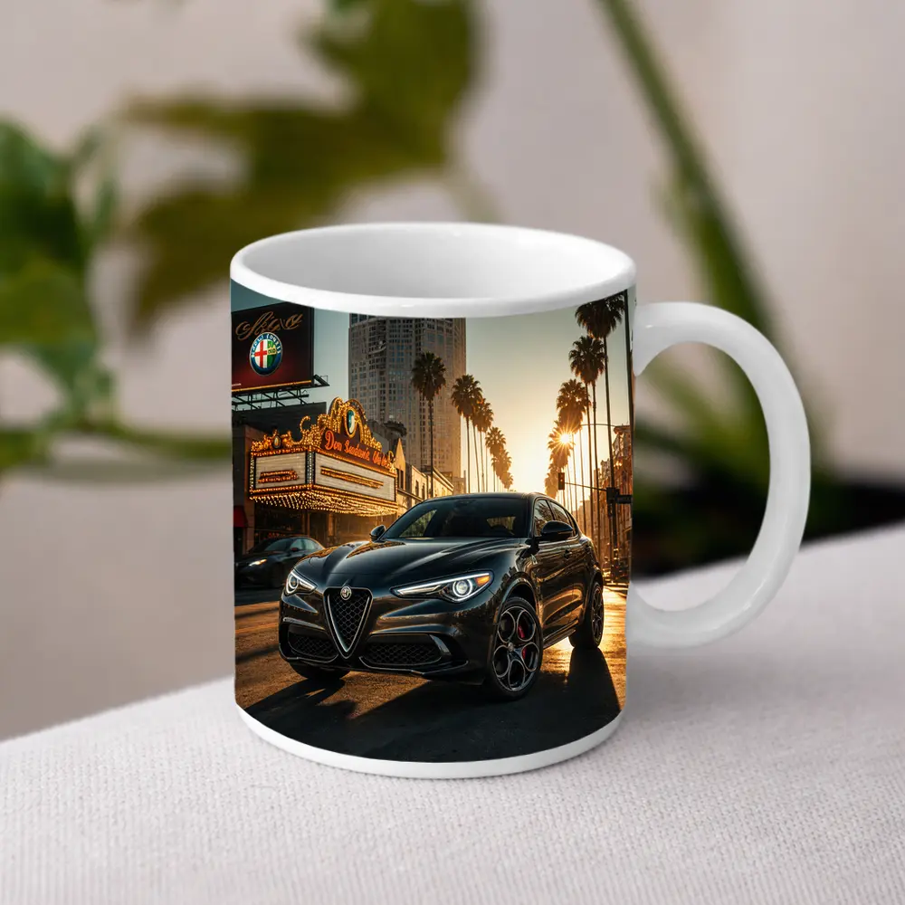 Alfa Romeo Stelvio Black Los Angeles Street – Mugs