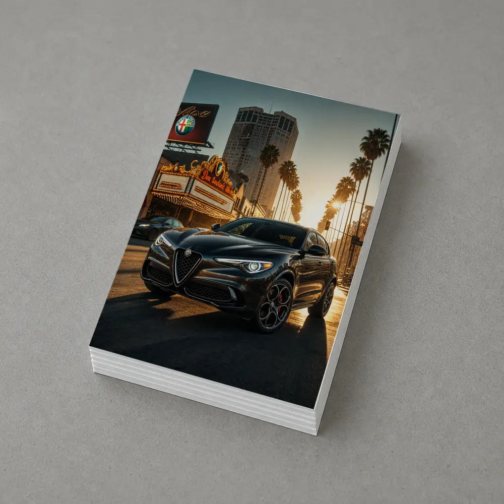 Alfa Romeo Stelvio Black Los Angeles Street – Postcards