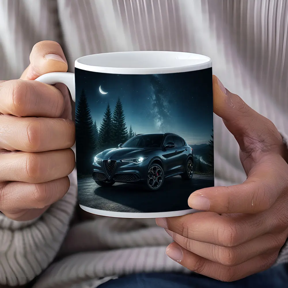 Alfa Romeo Stelvio Under Starry Night Sky – Mugs