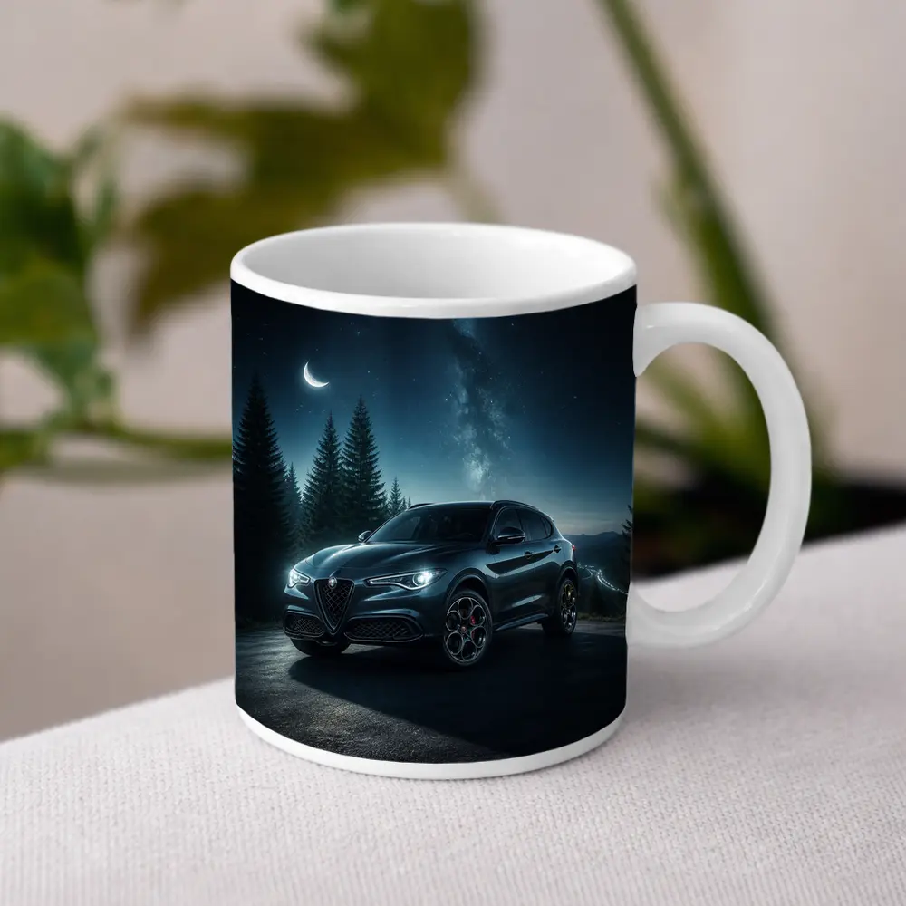 Alfa Romeo Stelvio Under Starry Night Sky – Mugs
