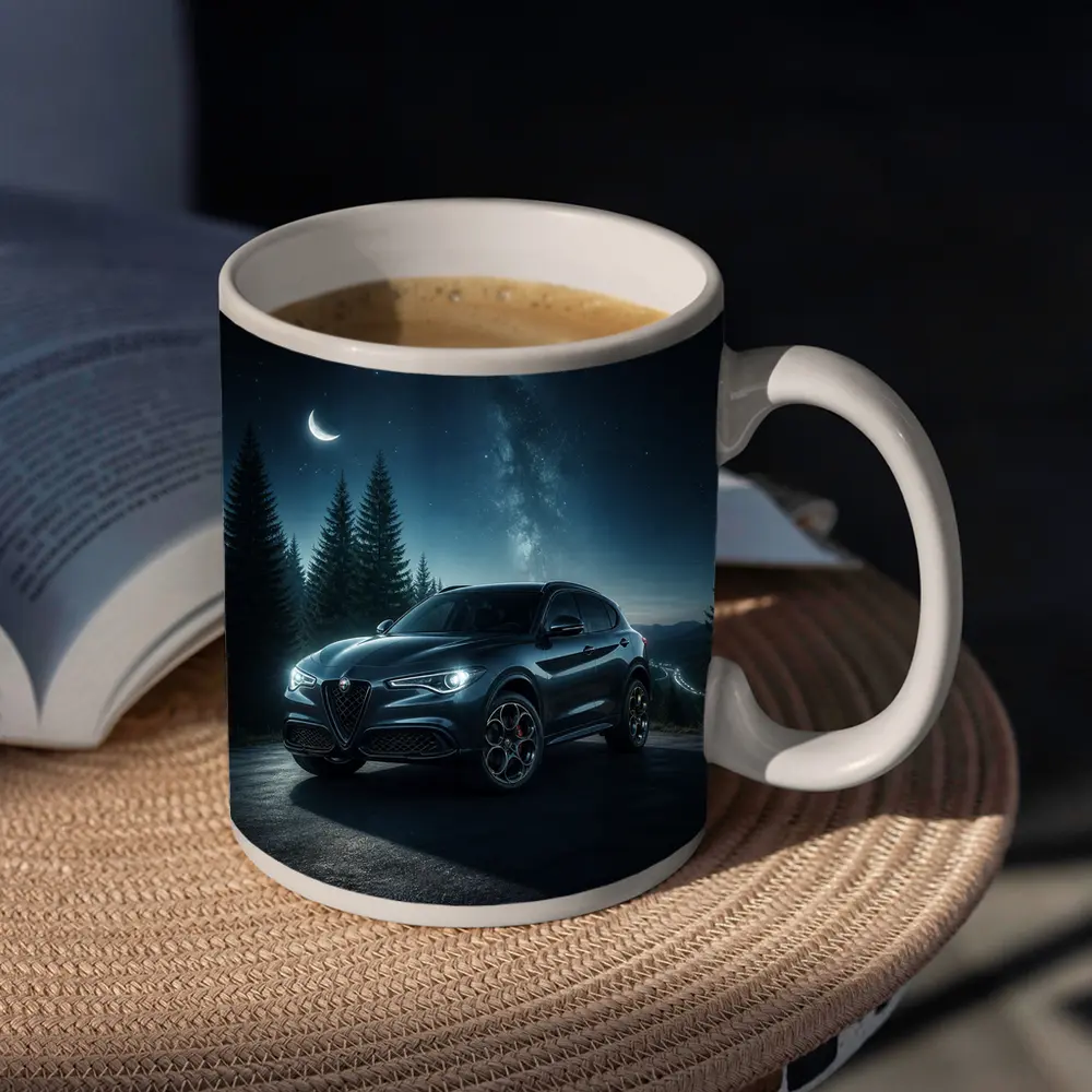 Alfa Romeo Stelvio Under Starry Night Sky – Mugs