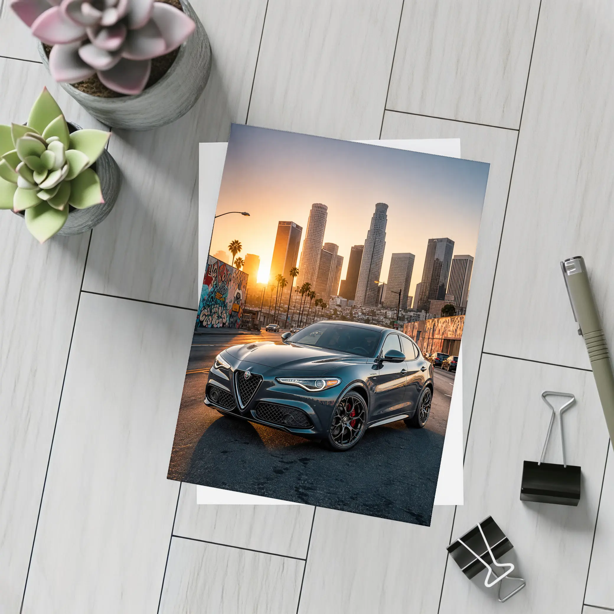 Alfa Romeo Stelvio Los Angeles City Sunset – Postcards