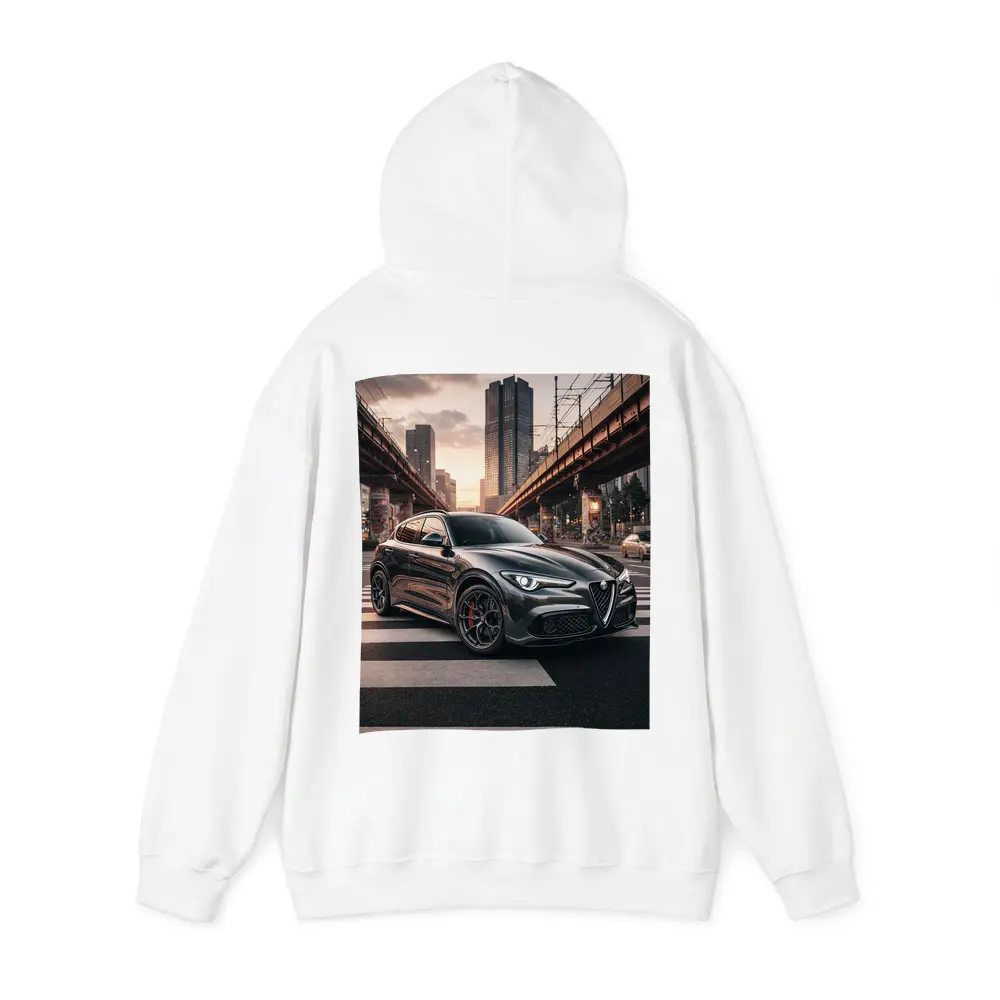 Alfa Romeo Stelvio Dark City Street Scene – Hoodies