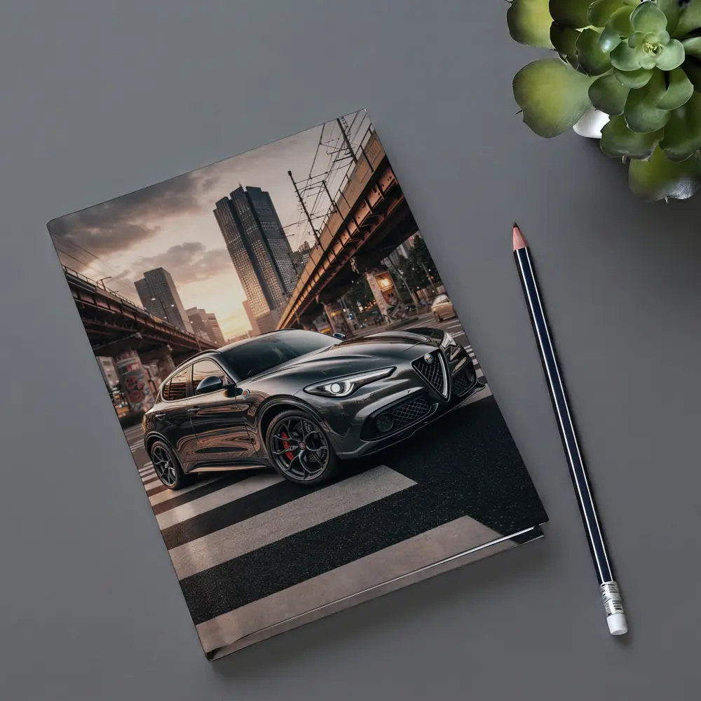 Alfa Romeo Stelvio Dark City Street Scene – Notebooks