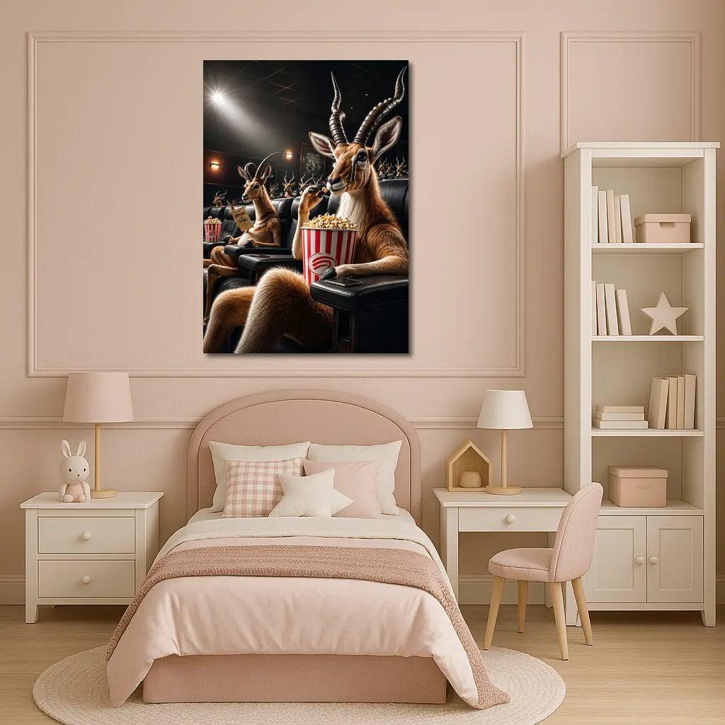 Antelope Watching Movie With Popcorn – Wall Art