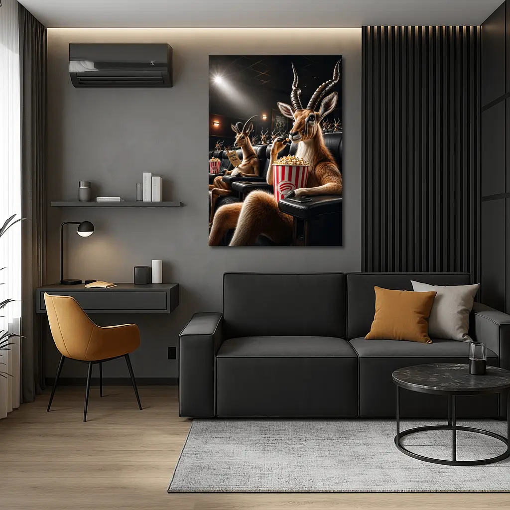Antelope Watching Movie With Popcorn – Wall Art