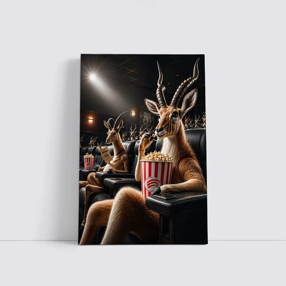 Antelope Watching Movie With Popcorn – Wall Art