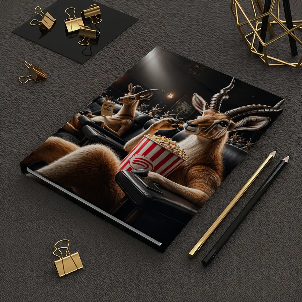 Antelope Watching Movie With Popcorn – Notebooks