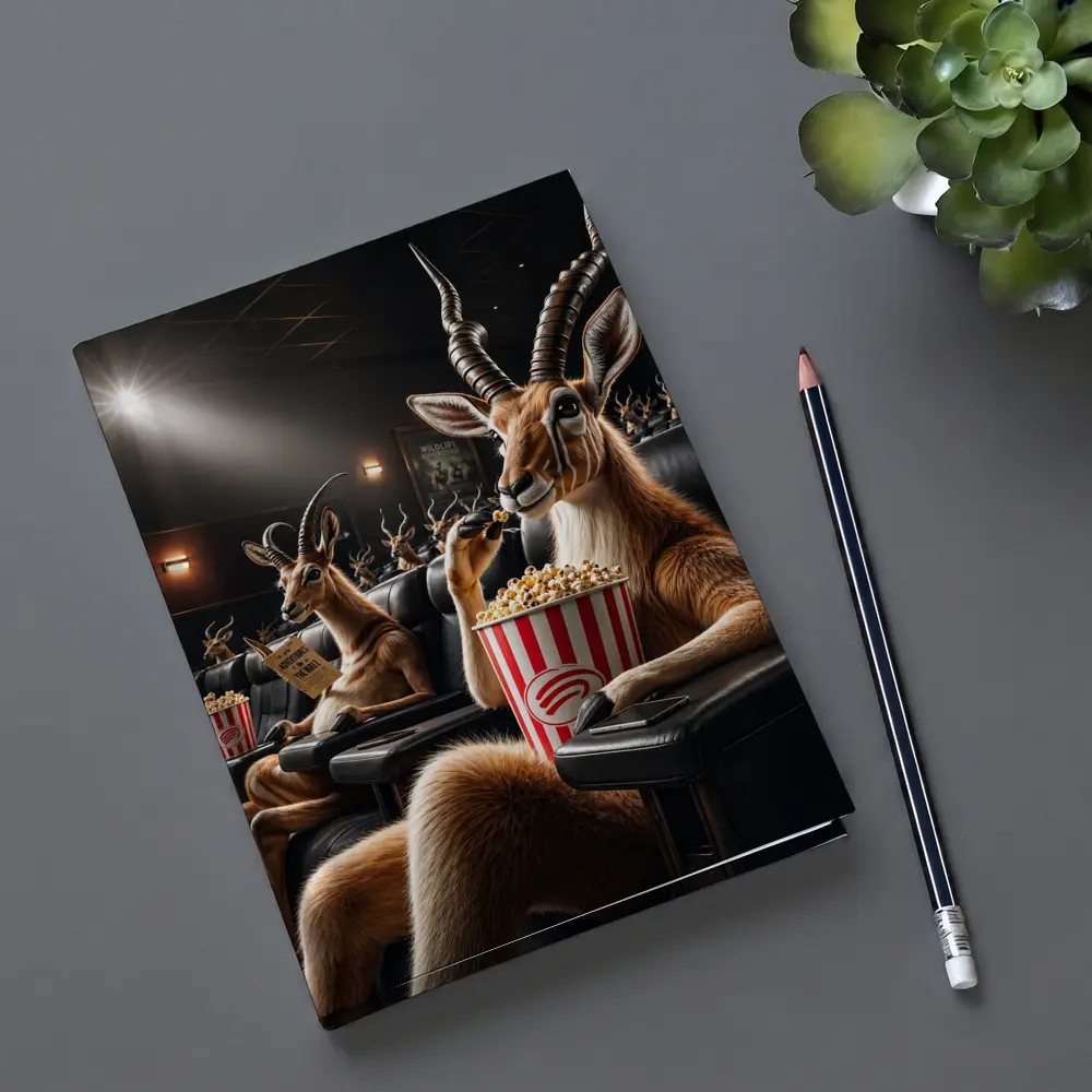 Antelope Watching Movie With Popcorn – Notebooks