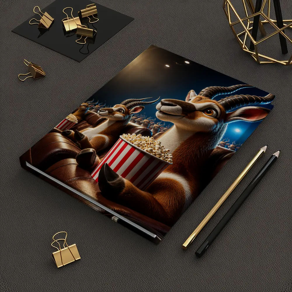 Antelope Watching Movie With Popcorn Cinema – Notebooks
