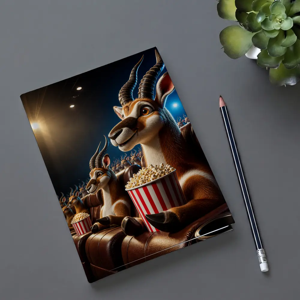 Antelope Watching Movie With Popcorn Cinema – Notebooks