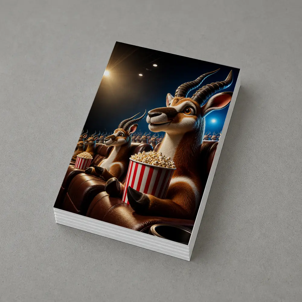 Antelope Watching Movie With Popcorn Cinema – Postcards