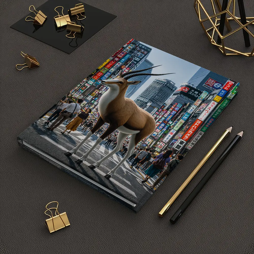 Antelope Standing in Busy Tokyo City Street – Notebooks